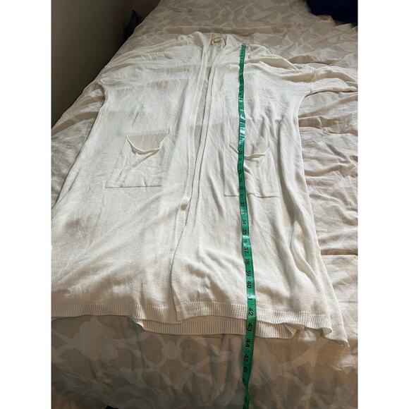 MILIO MILANO MODAL CARDIGAN ivory open duster cardigan sweater large - Picture 8 of 12